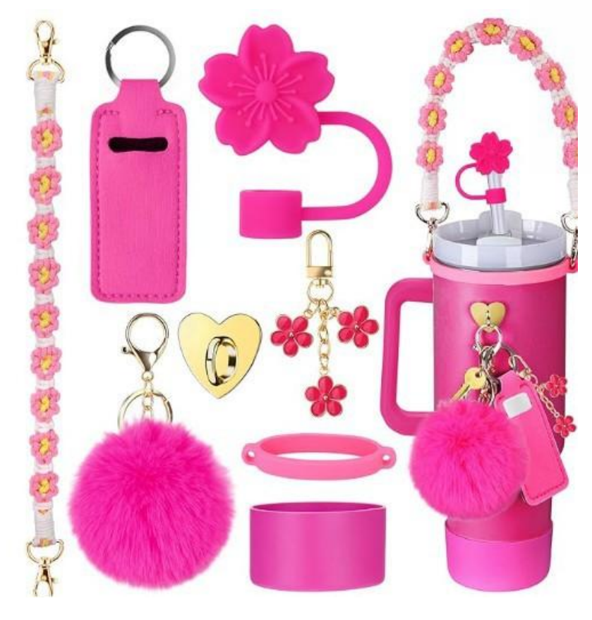 Coche copa accesorios flor trenzado cuerda conjunto completo - sólo accesorios sin taza Specification image