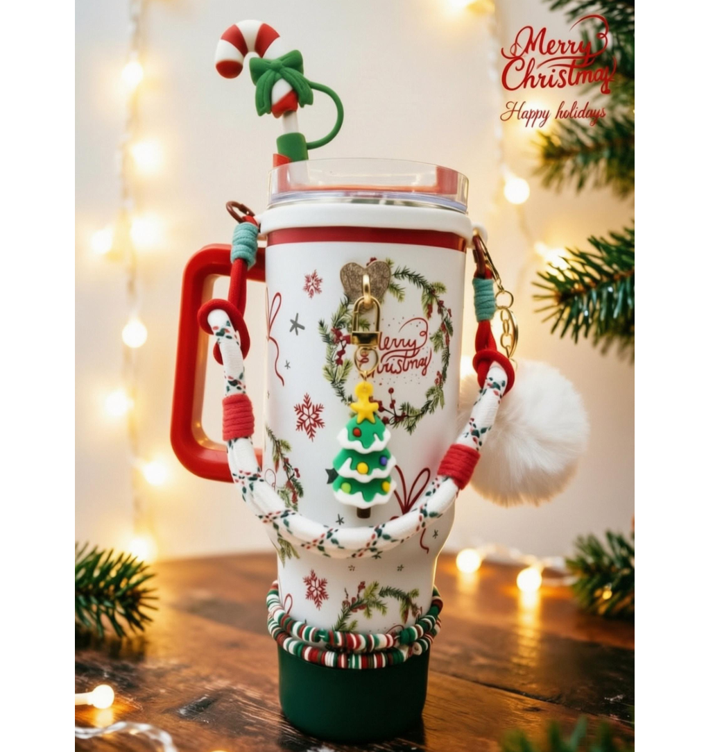 Copa de coche accesorios de silicona colección de navidad conjunto completo - solo accesorios sin taza details Picture