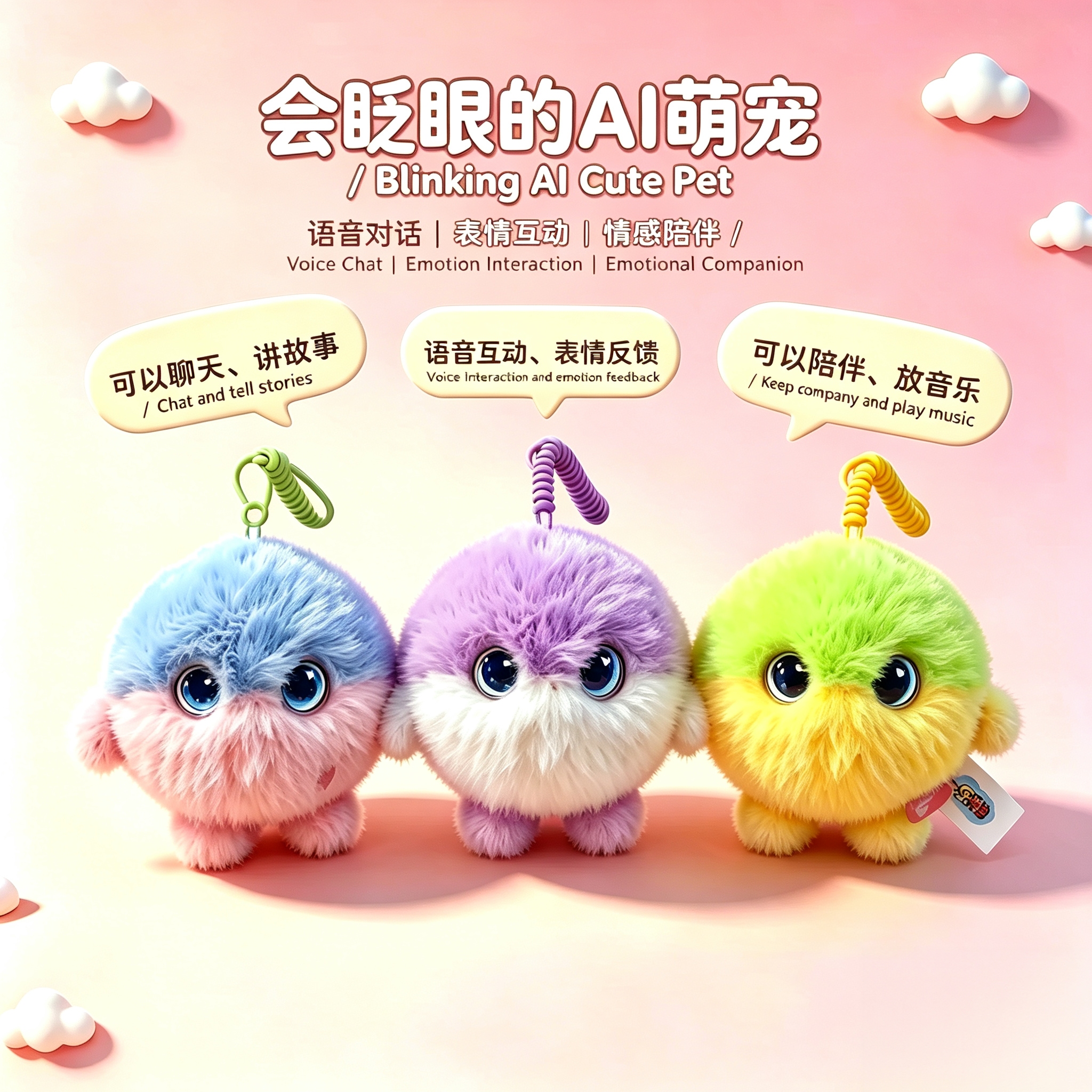 The AI plush fairy pendant is equipped with an AI large model for voice interaction chat to relieve boredom and keep you company at any time