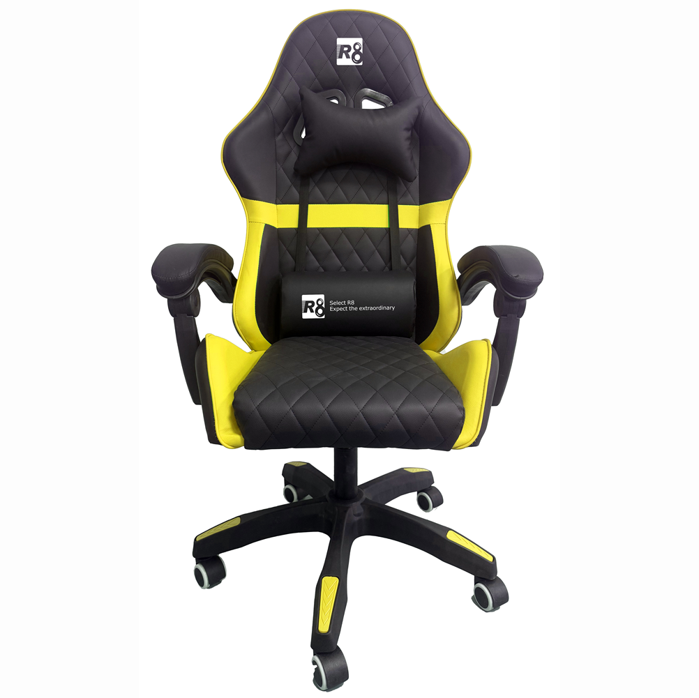 The R8 ergonomic backrest gaming chair, made of PU leather, is a comfortable and durable office and gaming seat, specially designed for export Specification image