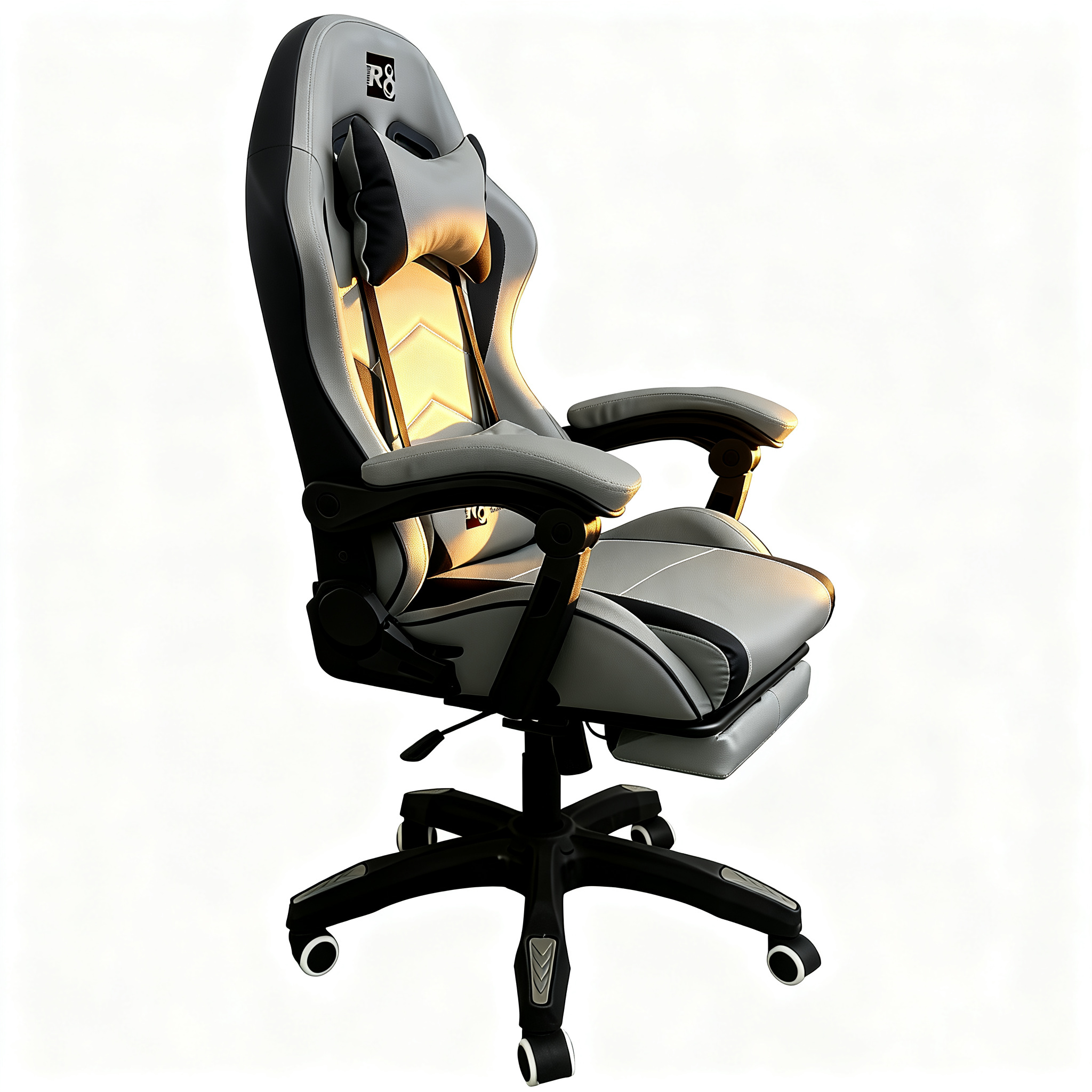 The R8 ergonomic backrest gaming chair, made of PU leather, is a comfortable and durable office and gaming seat, specially designed for export pic 4