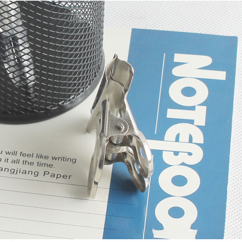 Stainless steel file clips, home and office fixed clips, metal strong multi-functional ticket clips, financial bill ticket clips, desktop document storage fixtures, business document organization clamps, studio drawing fixed metal small clips details Picture