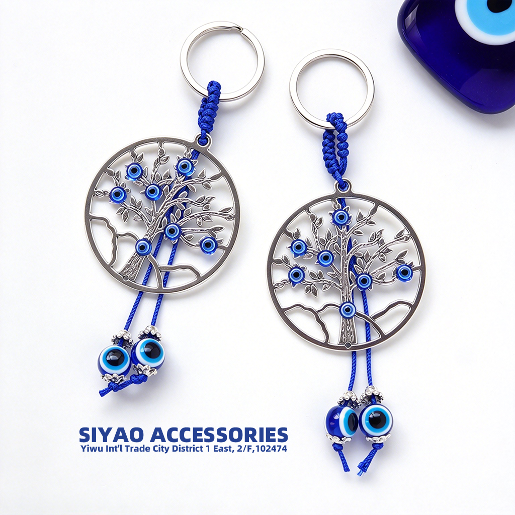 Devil's Eye Keychain Greek Cypriot souvenir wholesale Peace Tree Good Luck Gift Siyao Blue Eye Accessory EVILEYE details Picture