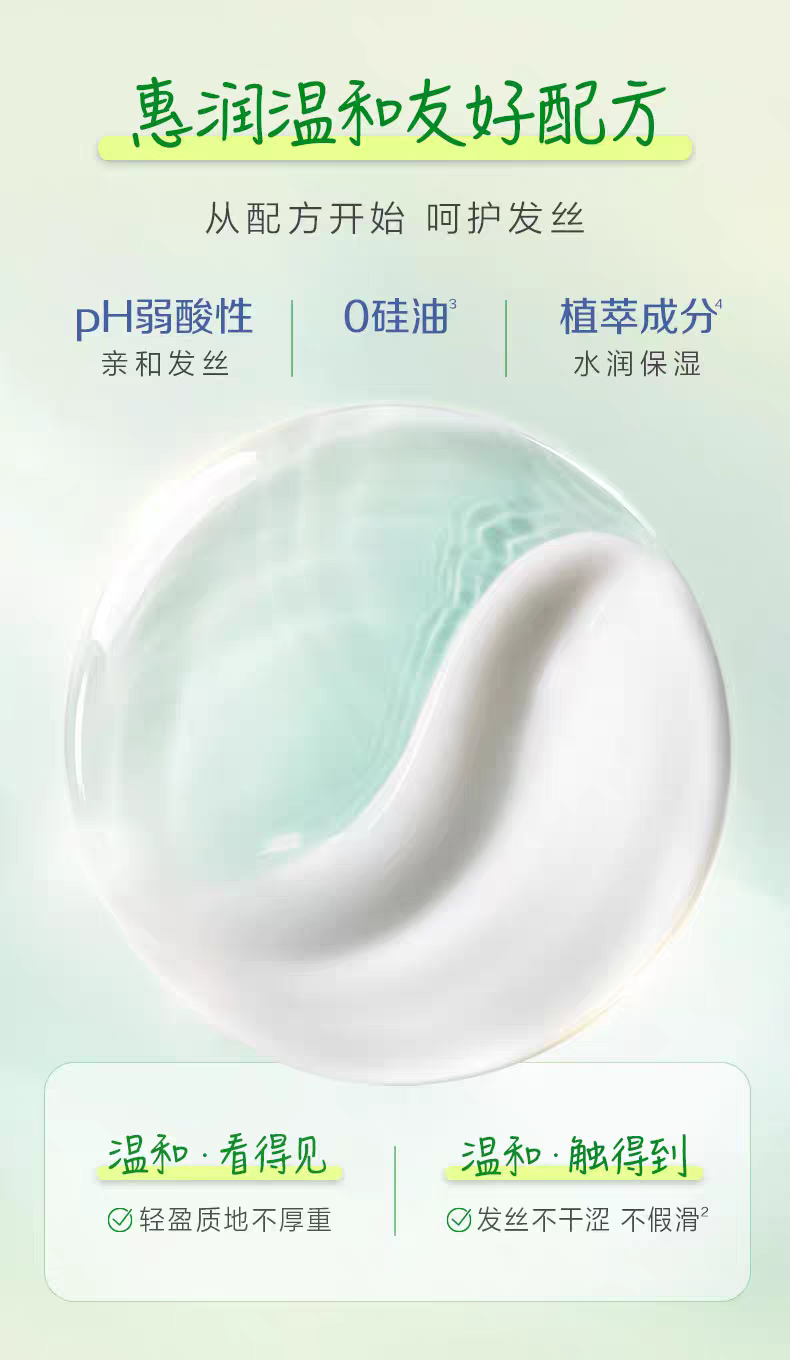 惠润去屑清盈护发素600ml 改善毛躁柔顺洗发水发膜护发素详情图4