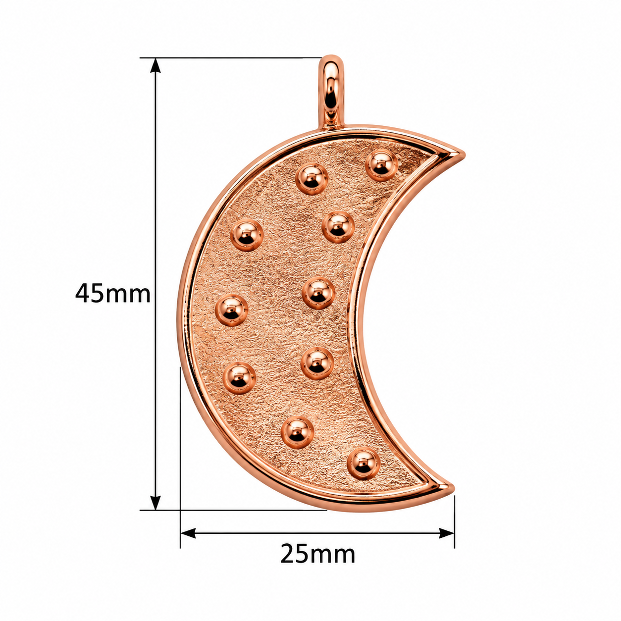 قمر ذهبي من سبائك الورد من أجل السبائك، في شكل قلادة قلادة يدوية من نوع DY Specification image