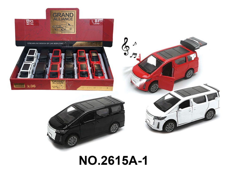 TM26584 1:36 alloy car model - Elfa with Lights and Music (12 pieces/display box) 3-color mixed set Item Picture