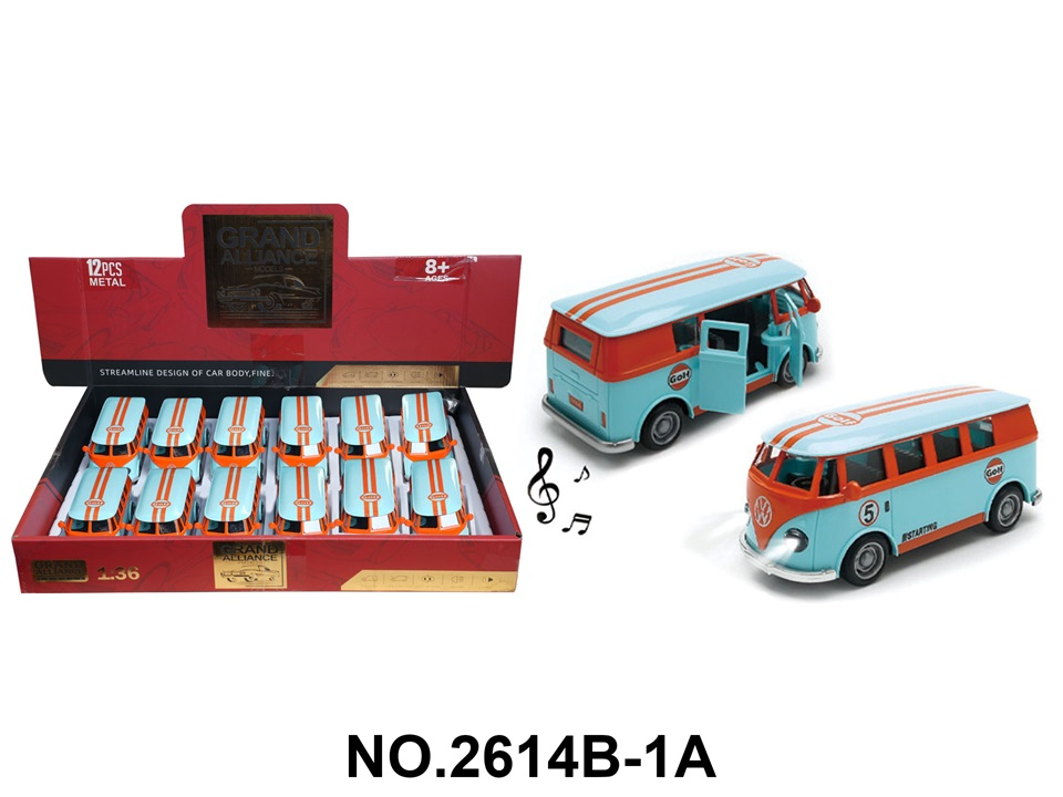 TM26597 1:36 huillialloy modelo de coche - autobús con luces música bay edition detail image 2