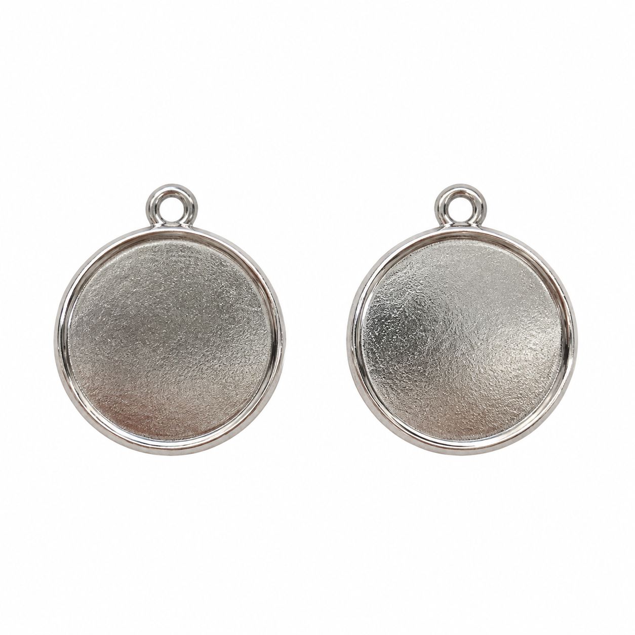 20mm round alloy glass inlaid pendant base, double-sided metal photo frame base, necklace, keychain accessory