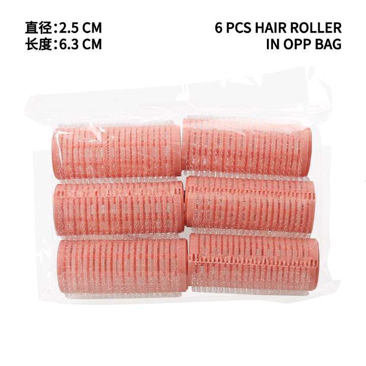 Six self-adhesive curling tubes in OPP bags, 2.5cm Velcro air bangs Specification image