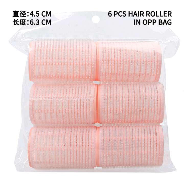 Six self-adhesive curling curls in OPP bags, 4.5cm Velcro air bangs