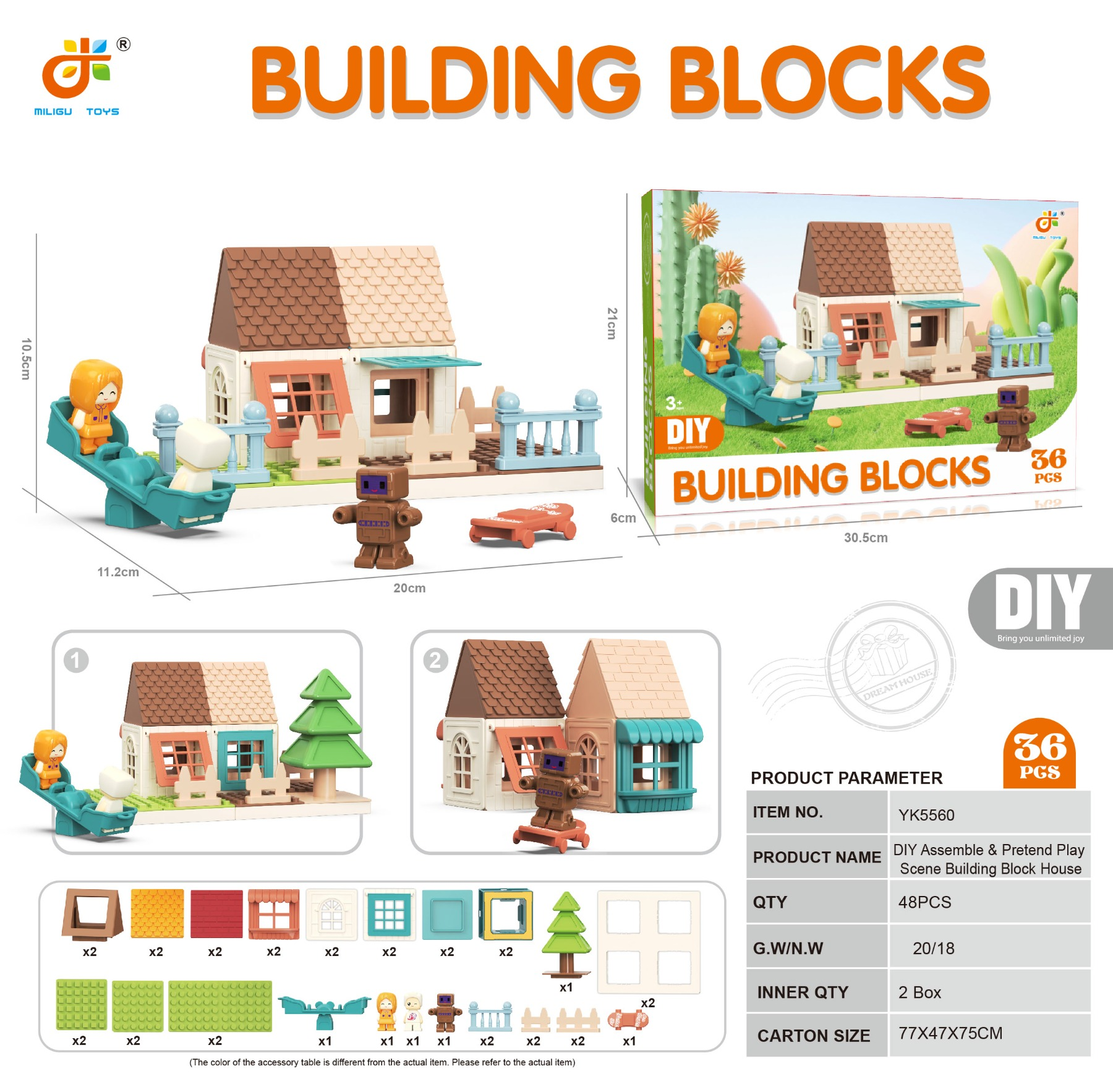 TM39326DIY Puzzle House Building Scene Building House (36PCS)