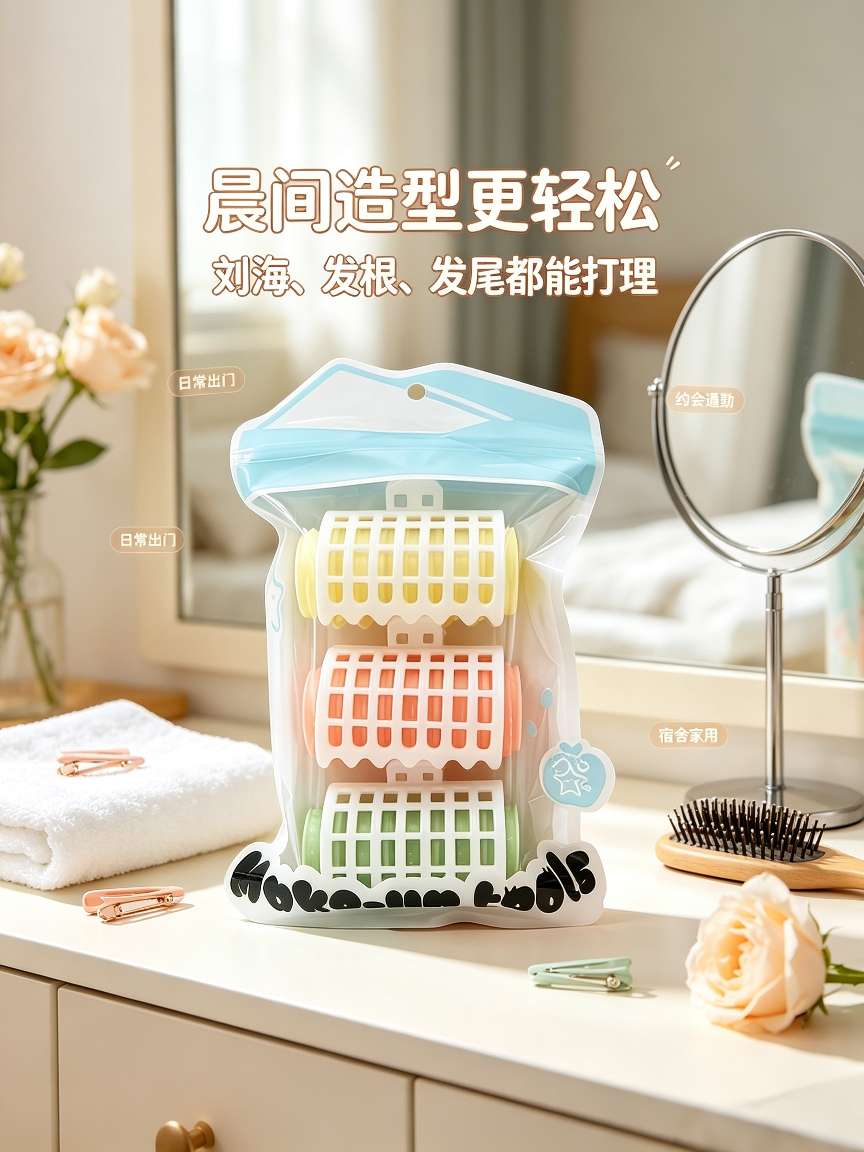 CL5378 Three-piece macaron bangs at the root can easily create a fluffy and natural curly hairstyle detail image 6