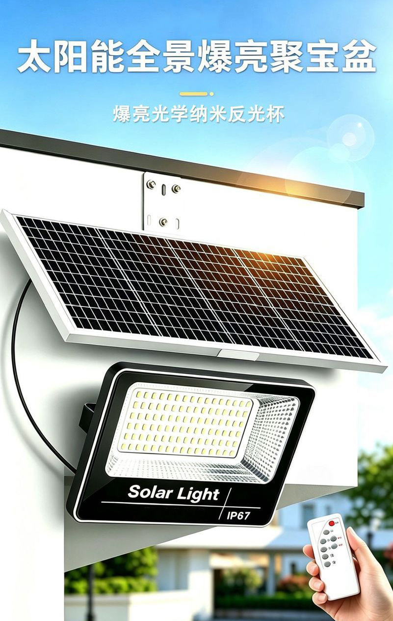 太阳能投光灯 聚宝盆 25w 40w 60w 100w 200w 300w不同瓦数选择详情1