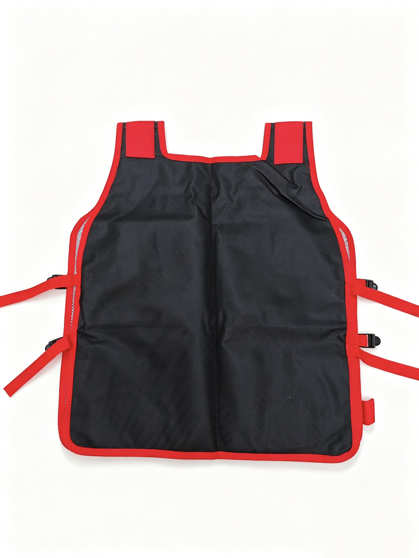 Red and black multi-pocket tool vest with breathable mesh and adjustable work vest, maintenance, inspection, construction site storage work clothes, red and black multi-pocket work vest with breathable mesh and adjustable tool vest, maintenance and construction details Picture