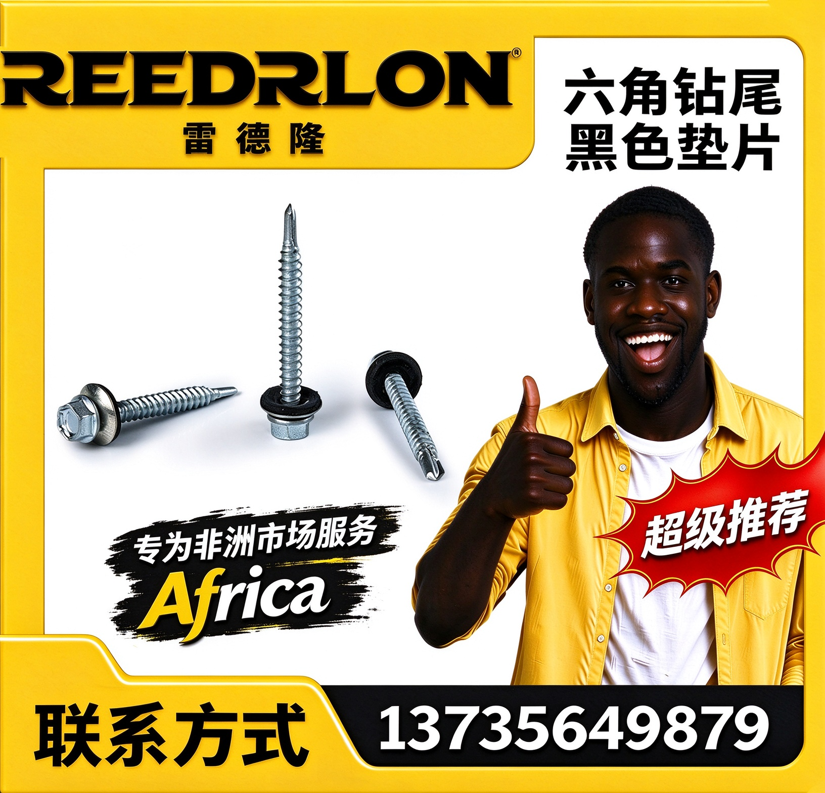 HEXAGONAL DRILLING SCREW with gasket