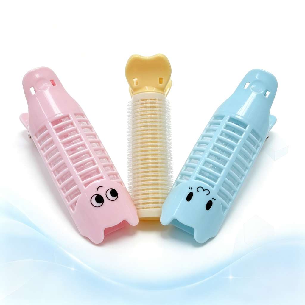 Three sets of cute cartoon hair root voluminous curling iron with no trace, lazy bangs and air-like style Specification image