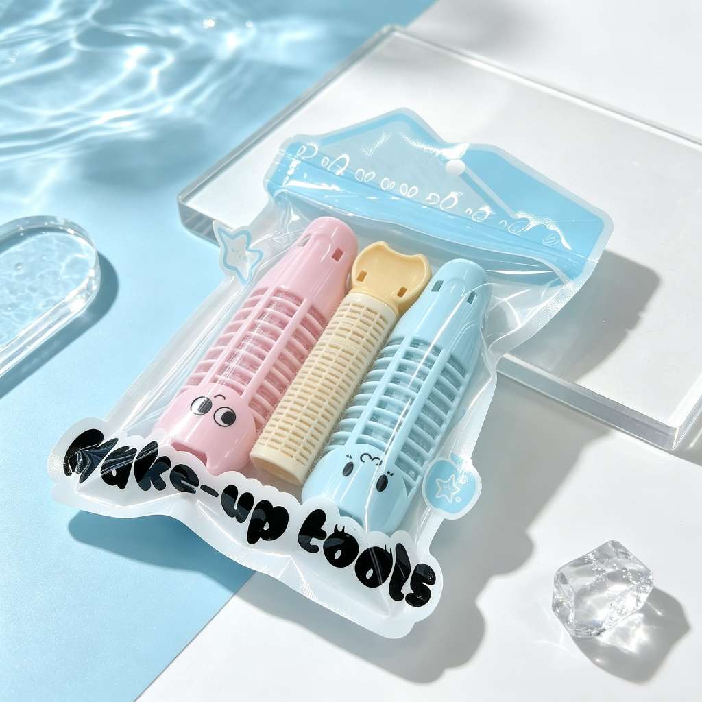 Three sets of cute cartoon hair root voluminous curling iron with no trace, lazy bangs and air-like style details Picture