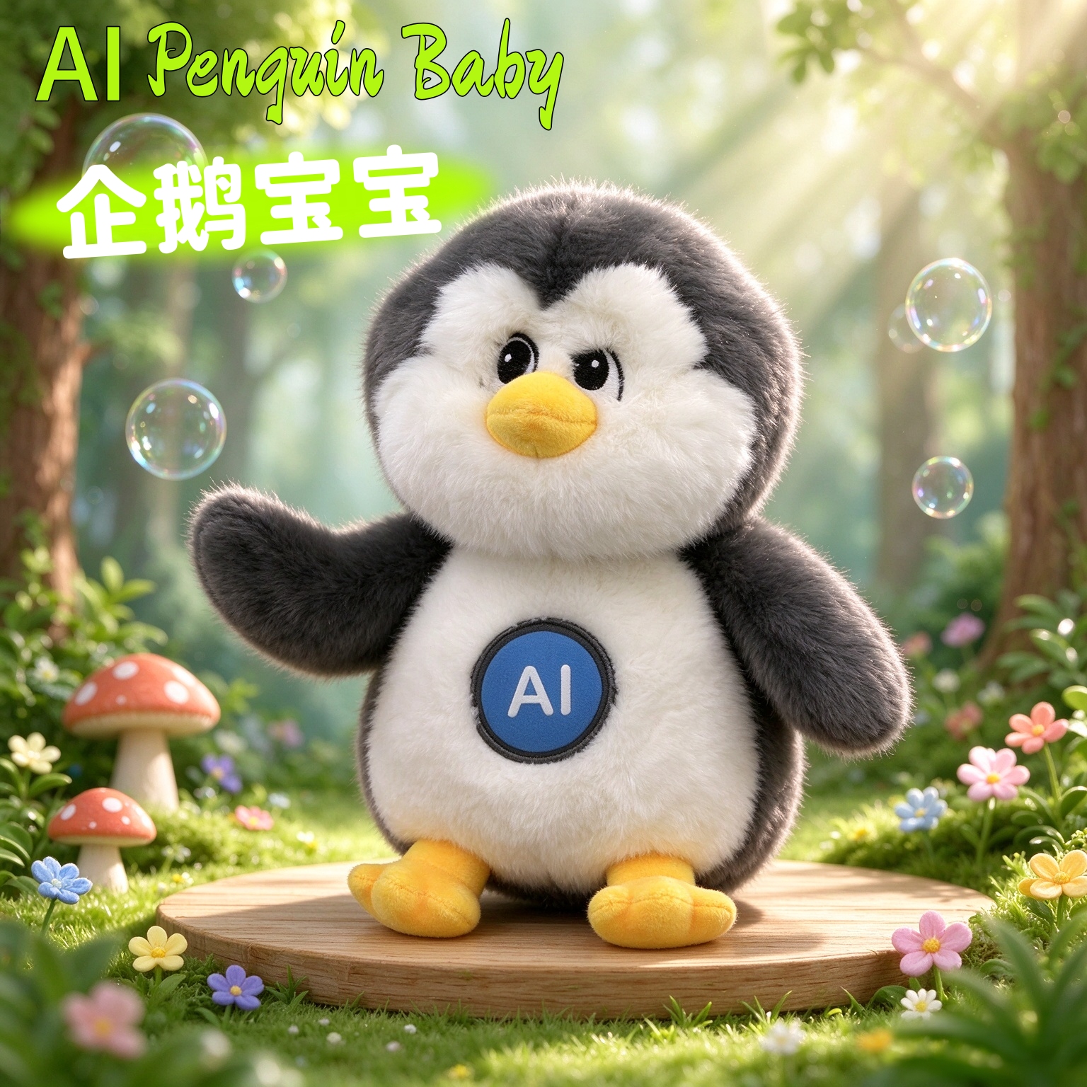 AI Penguin Baby smart plush toy, English dialogue, encyclopedia Q&A, children's early education, companionship and comfort doll, gift box set, suitable for both gifting and personal use