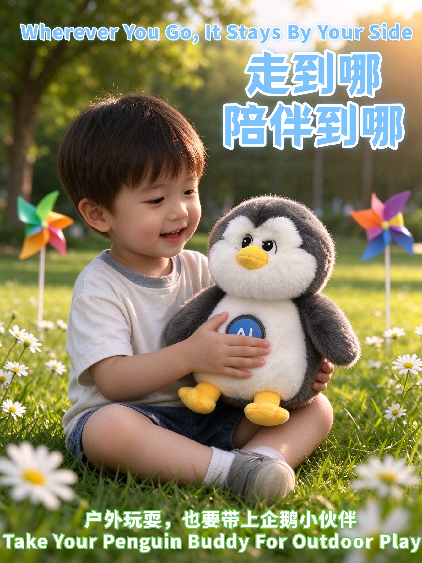 AI Penguin Baby smart plush toy, English dialogue, encyclopedia Q&A, children's early education, companionship and comfort doll, gift box set, suitable for both gifting and personal use Application Scenario