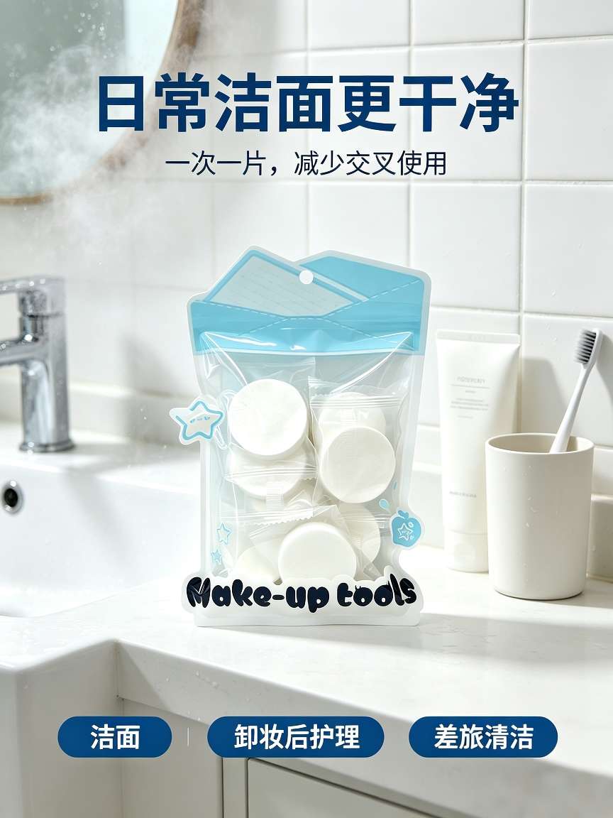 Disposable compressed towels, individually packaged, portable thickened face towels, travel, outdoor and home skin-friendly cleaning products detail image 4