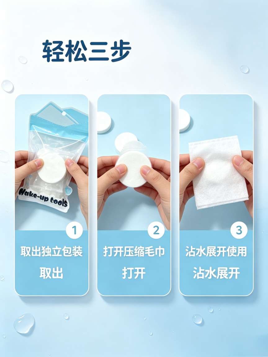 Disposable compressed towels, individually packaged, portable thickened face towels, travel, outdoor and home skin-friendly cleaning products detail image 3
