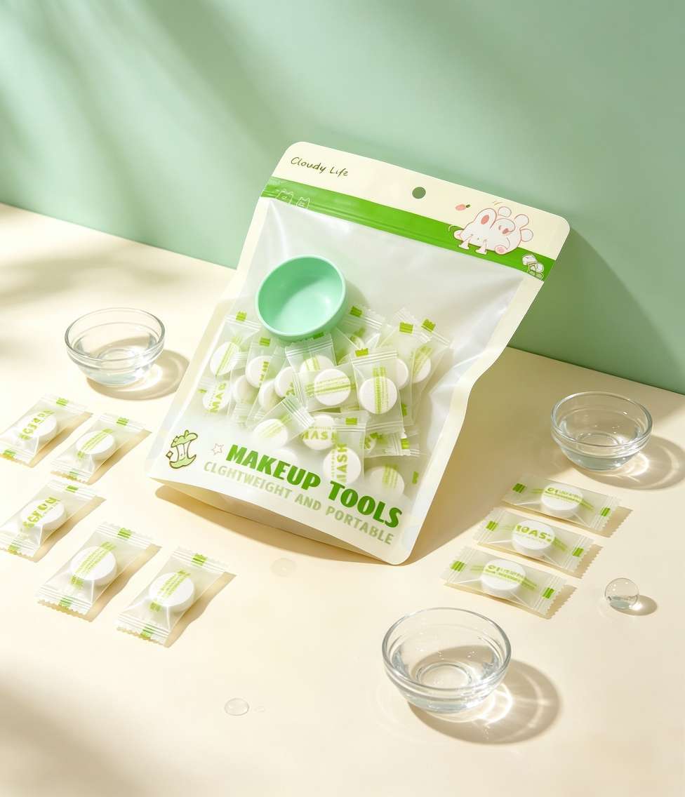 Independent packaging compressed mask paper, lightweight disposable wet mask buckle, portable hydrating DIY mask tool Item Picture