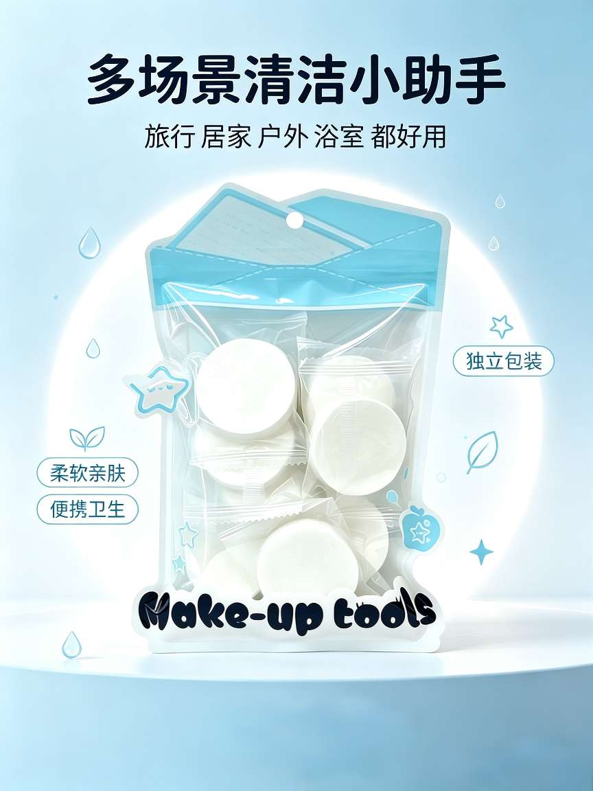 Disposable compressed towels, individually packaged, portable thickened face towels, travel, outdoor and home skin-friendly cleaning products detail image 7