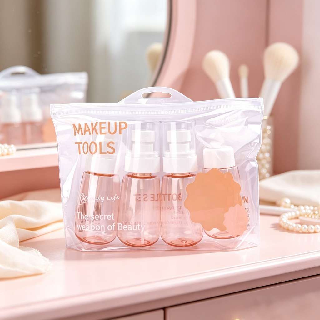 Portable travel portioning bottle set, press-type empty bottle skin care products, lotions, shampoos, for outdoor portioning and storage details Picture