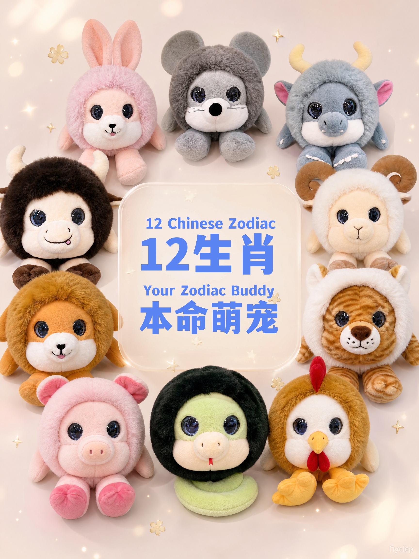 The 12 Chinese zodiac series of AI plush toys are equipped with screen eyes and voice interaction. They come in various sizes for early education, science popularization, storytelling, encyclopedia Q&A, and can be customized and developed to create your cute pets