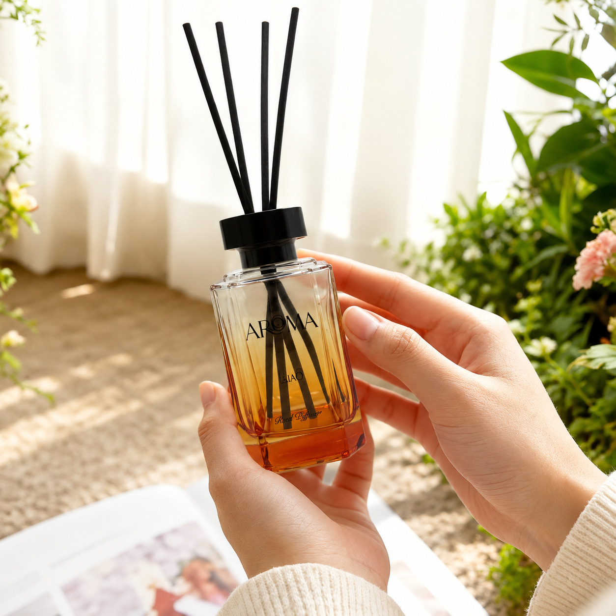 TATEXANG White Tea, Cedar, Cherry Fragrance, rattan aromatherapy craft, home bedroom, living room, bathroom decoration, gift Application Scenario