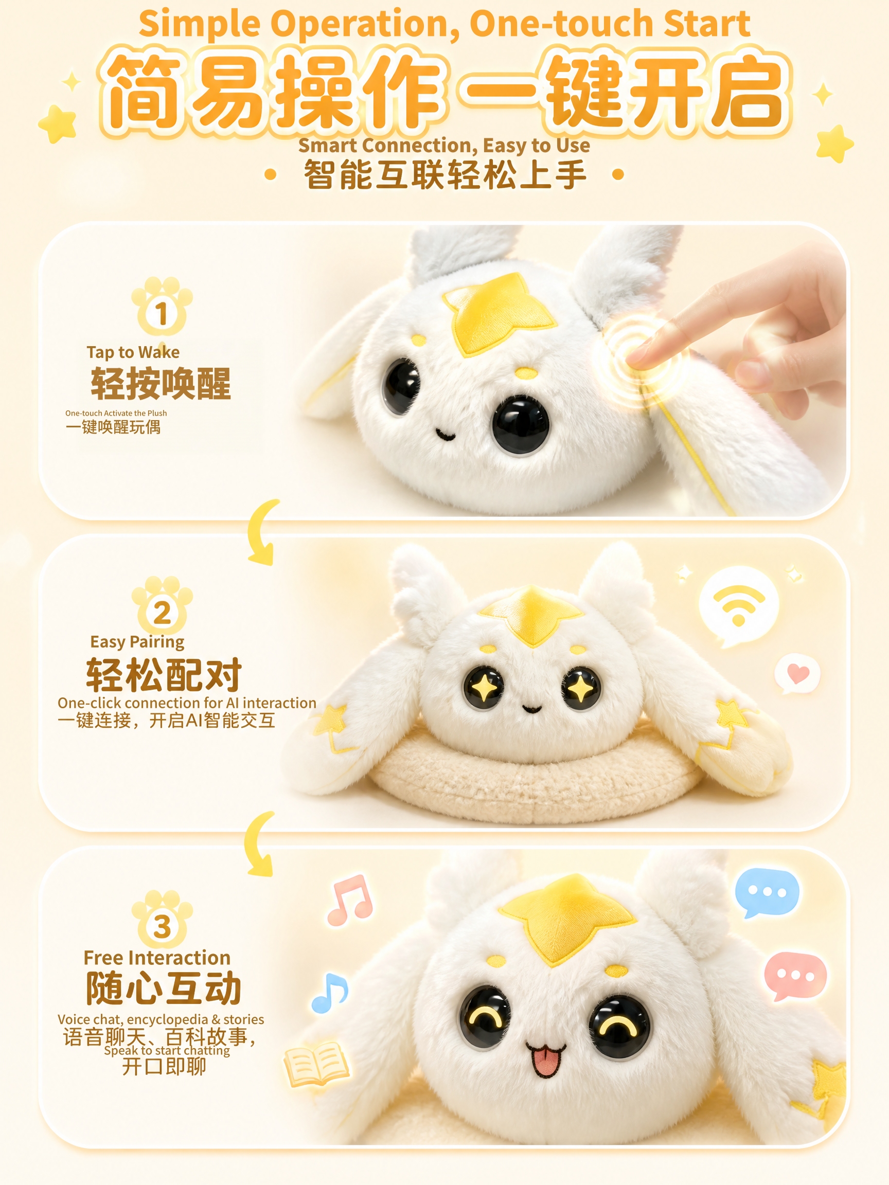 The AI Big Head series features five different styles of plush toys, each equipped with an AI movement and an eye display. They can be used for chatting, emotional companionship, encyclopedic Q&A, learning, education, and gift-giving pic 10