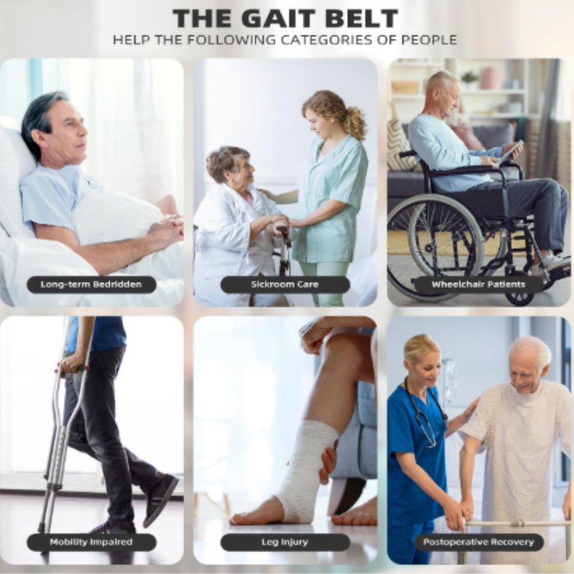 Transfer Belt with 7 Handles, Safety Walking Support, Quick Release Buckle|Multi-Angle Grip, Non-Slip TEP Handles, Adjustable Waist, Durable Nylon & Polyester, Machine-Washable Item Picture
