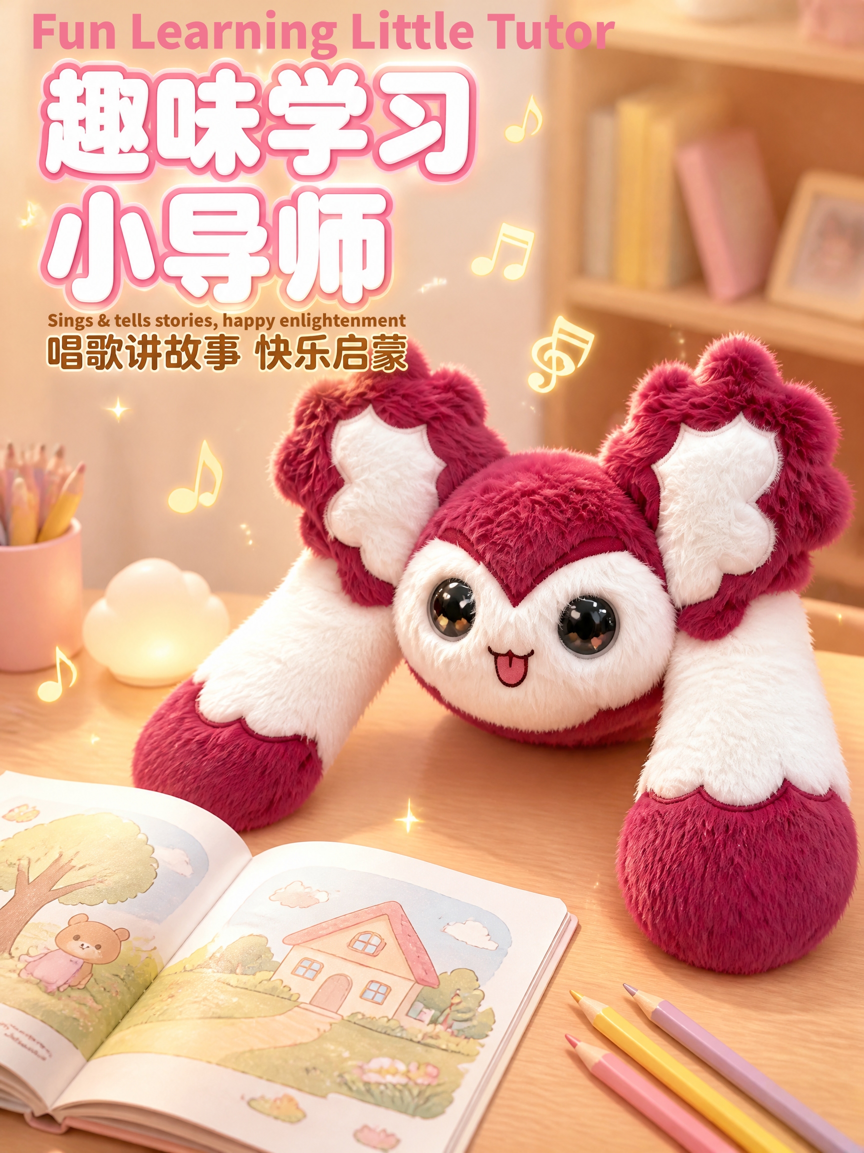 The AI Big Head series features five different styles of plush toys, each equipped with an AI movement and an eye display. They can be used for chatting, emotional companionship, encyclopedic Q&A, learning, education, and gift-giving pic 3