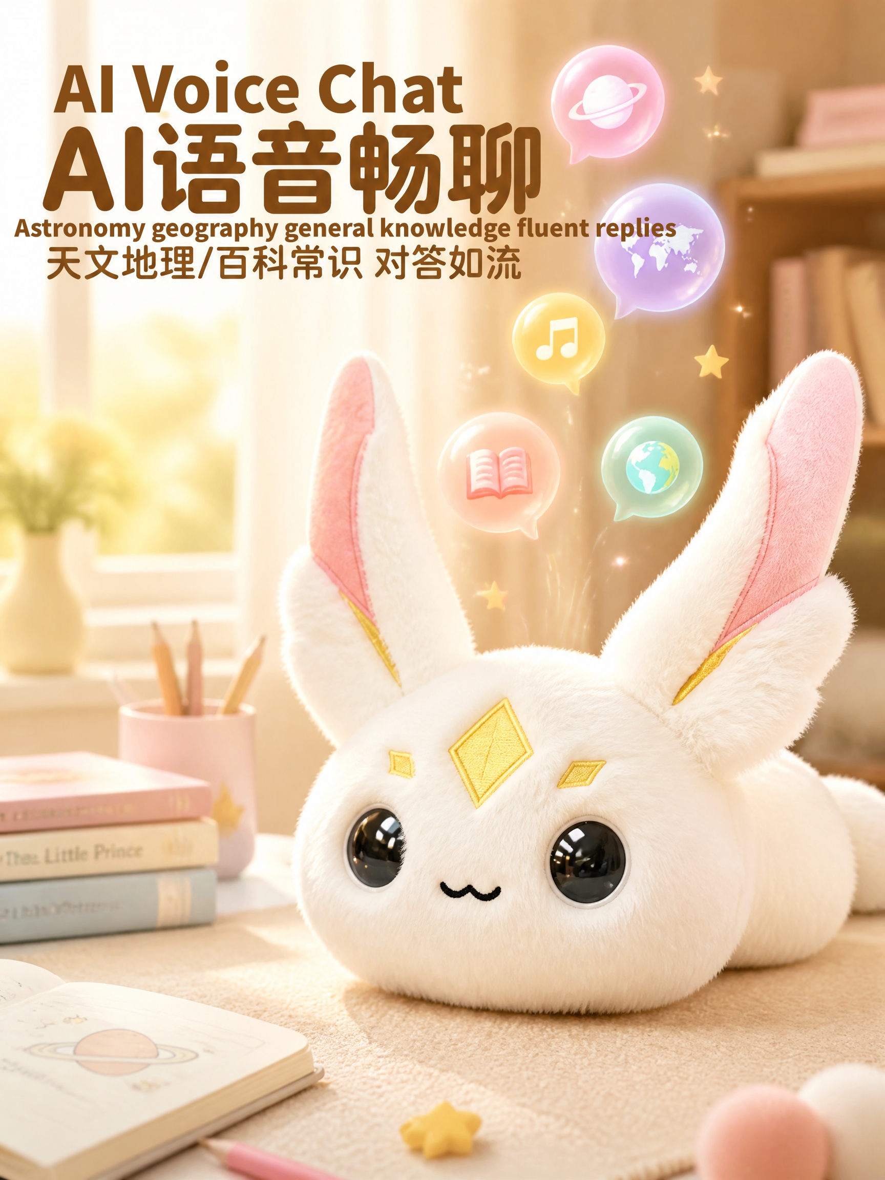 The AI Big Head series features five different styles of plush toys, each equipped with an AI movement and an eye display. They can be used for chatting, emotional companionship, encyclopedic Q&A, learning, education, and gift-giving pic 2