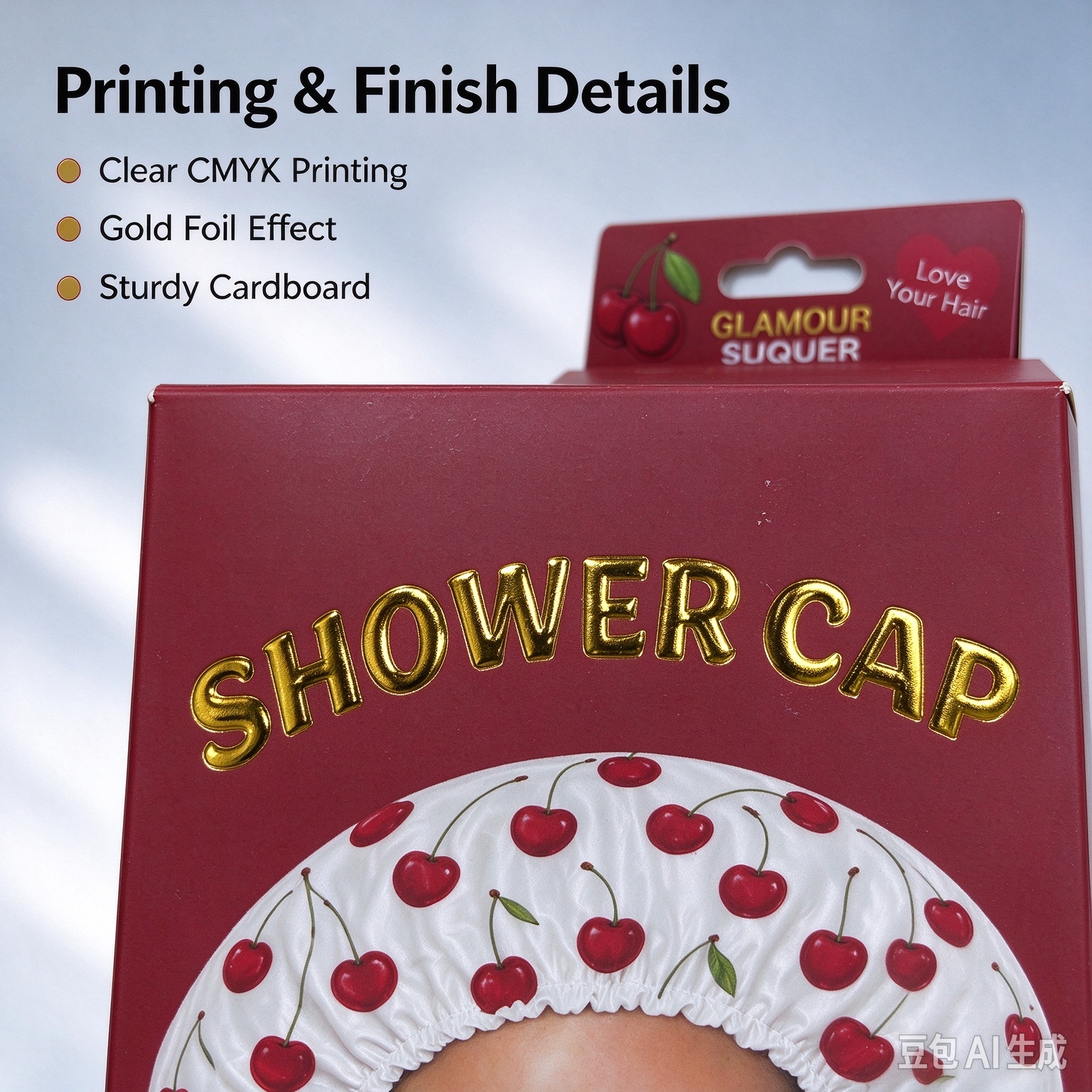 Custom Cosmetic Packaging Boxes Shower Cap Box details Picture