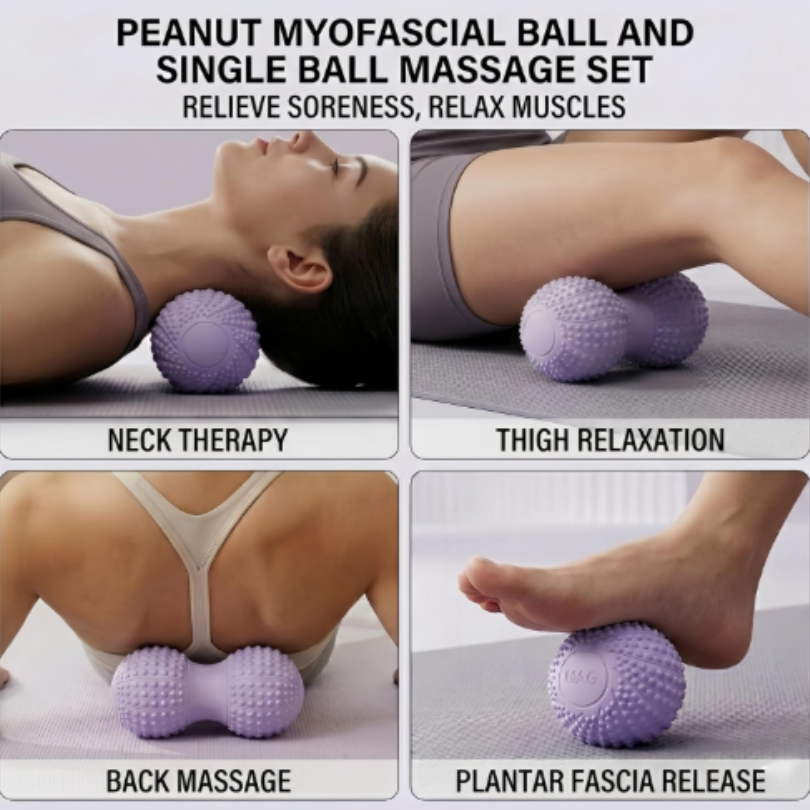 Spot wholesale：Peanut Massage Ball, Double Lacrosse Roller for Muscle Relief Dual Ball Design, Deep Tissue Massage, Targets Trigger Points, Helps Release Muscle Tension for Back Neck Shoulder Legs pic 3