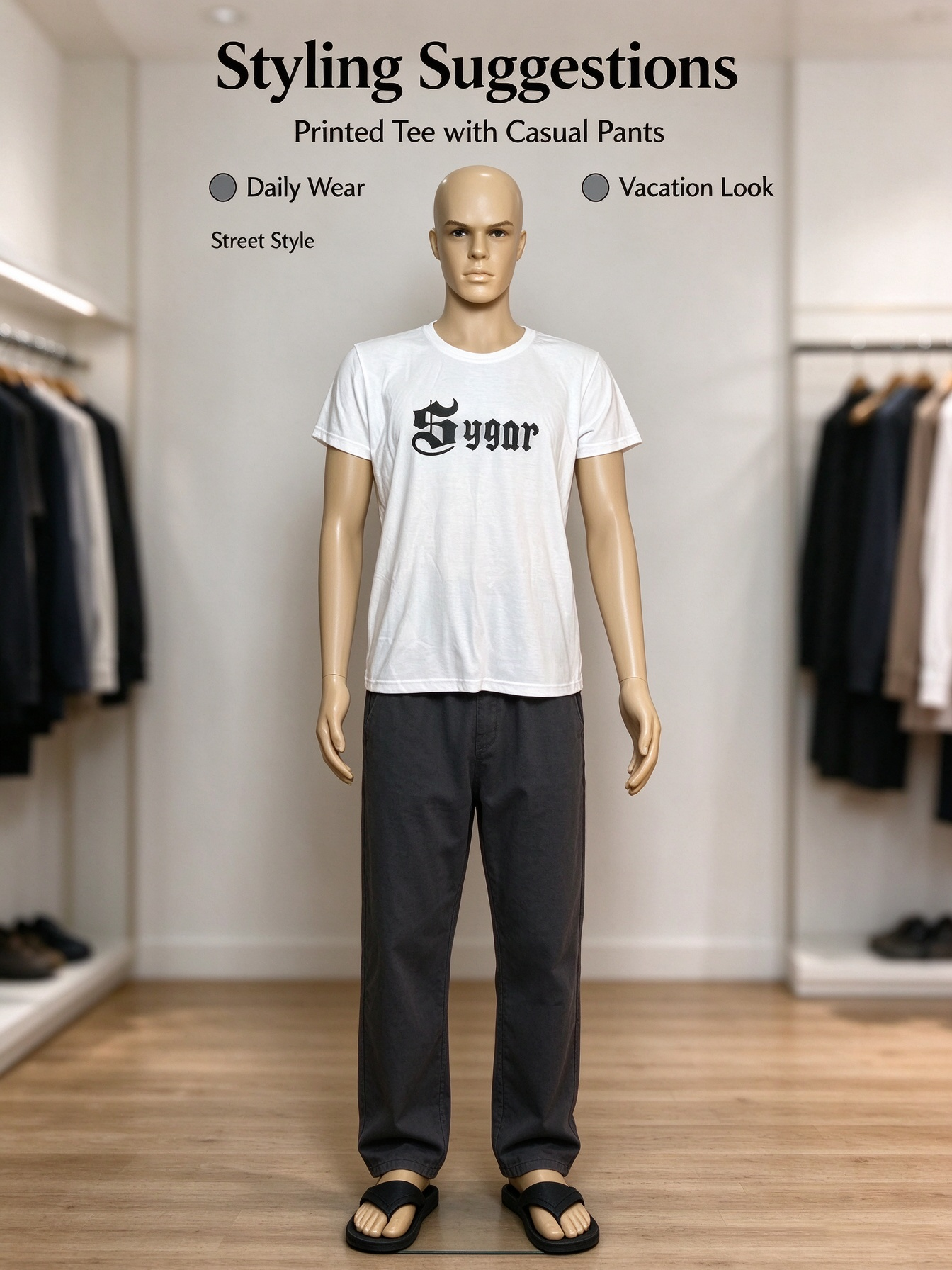 A simple white short-sleeved T-shirt showcases comfortable and versatile casual wear pic 4
