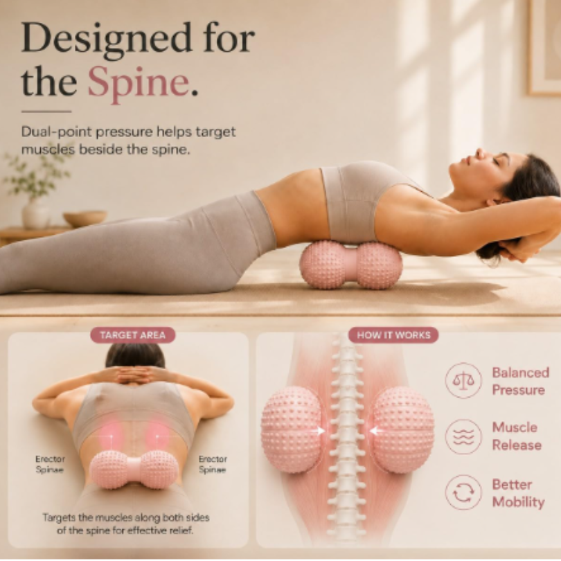Spot wholesale：Peanut Massage Ball, Double Lacrosse Roller for Muscle Relief Dual Ball Design, Deep Tissue Massage, Targets Trigger Points, Helps Release Muscle Tension for Back Neck Shoulder Legs Specification image