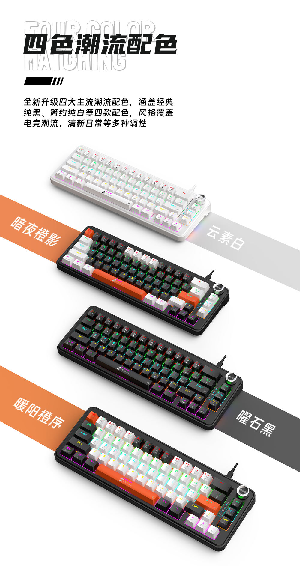 R8 белый RGB-механический клавиатурный ключ DIY разблокирует офисную многофункциональную клавиатуру в игре pic 5