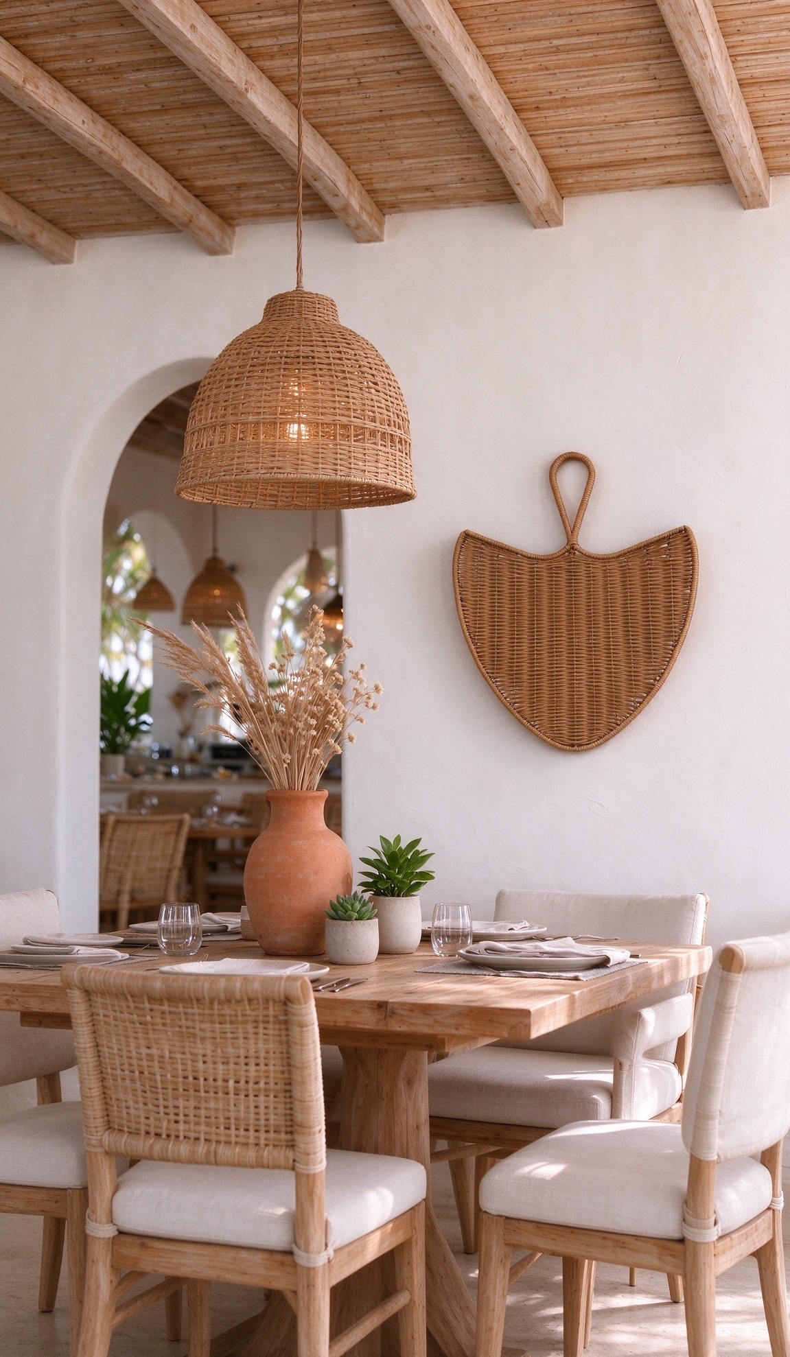 Brown rubber rattan fan-shaped wall hangings, hand-woven handicrafts, wall decorations, hotel wall hangings, home decorations Item Picture
