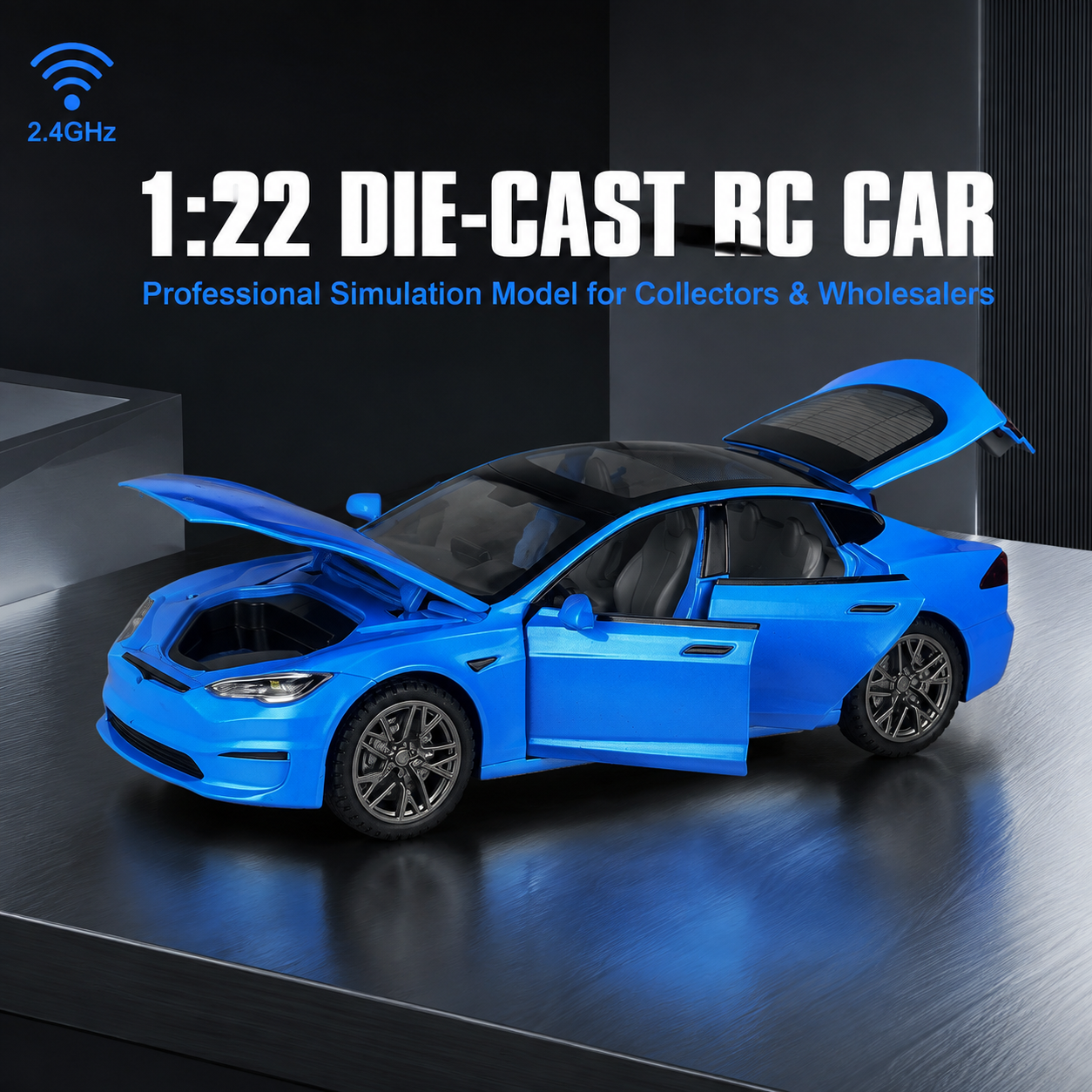 1:22 Tesla S alloy car remote control spray simulation model car model metal toy car ornament