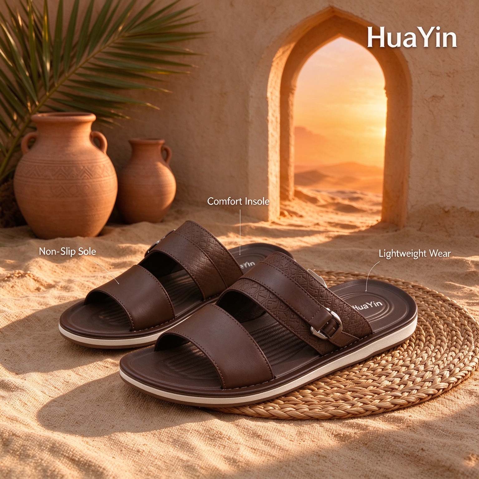 The new men's slippers are comfortable and are exported to Africa and the Middle East