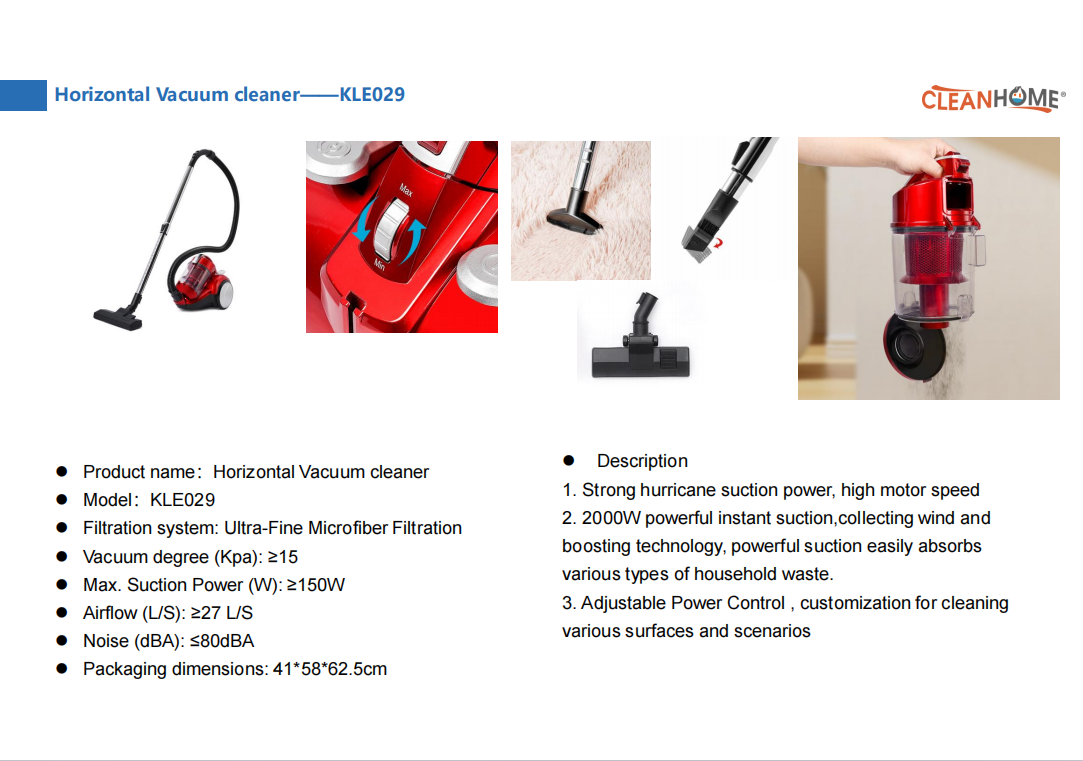 Horizontal Vacuum cleaner——KLE029 pic 1