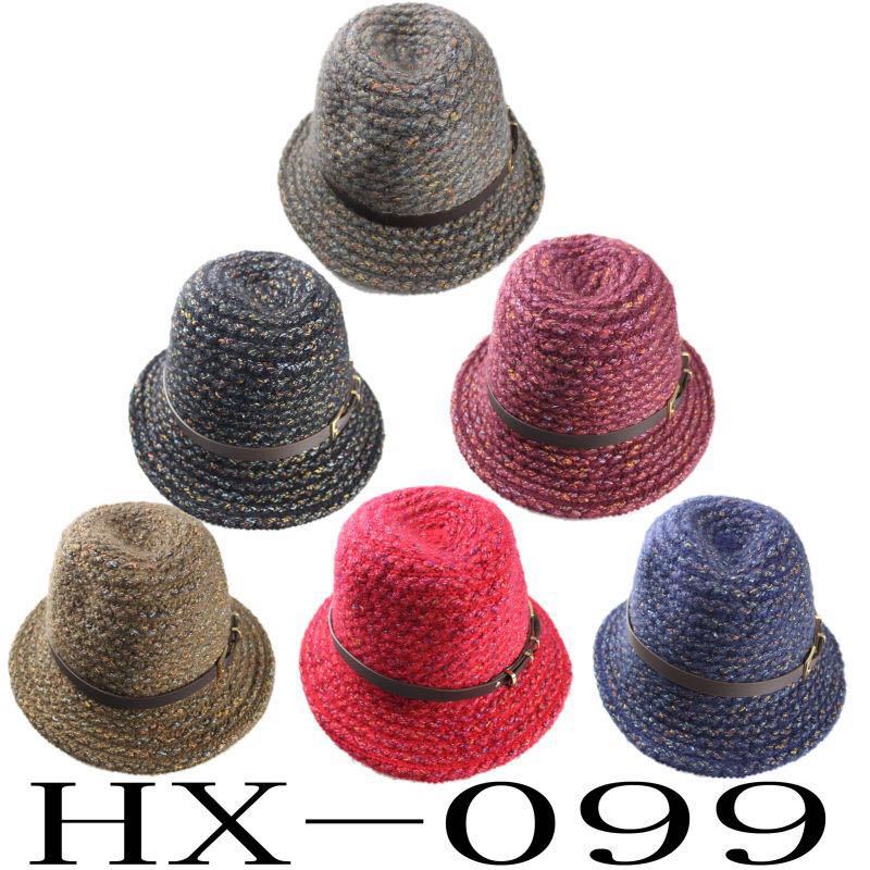 义乌好货 日韩爆版高档成人毛线帽子秋冬季保暖帽混色皮带休闲帽渔夫帽女帽-1006/38910