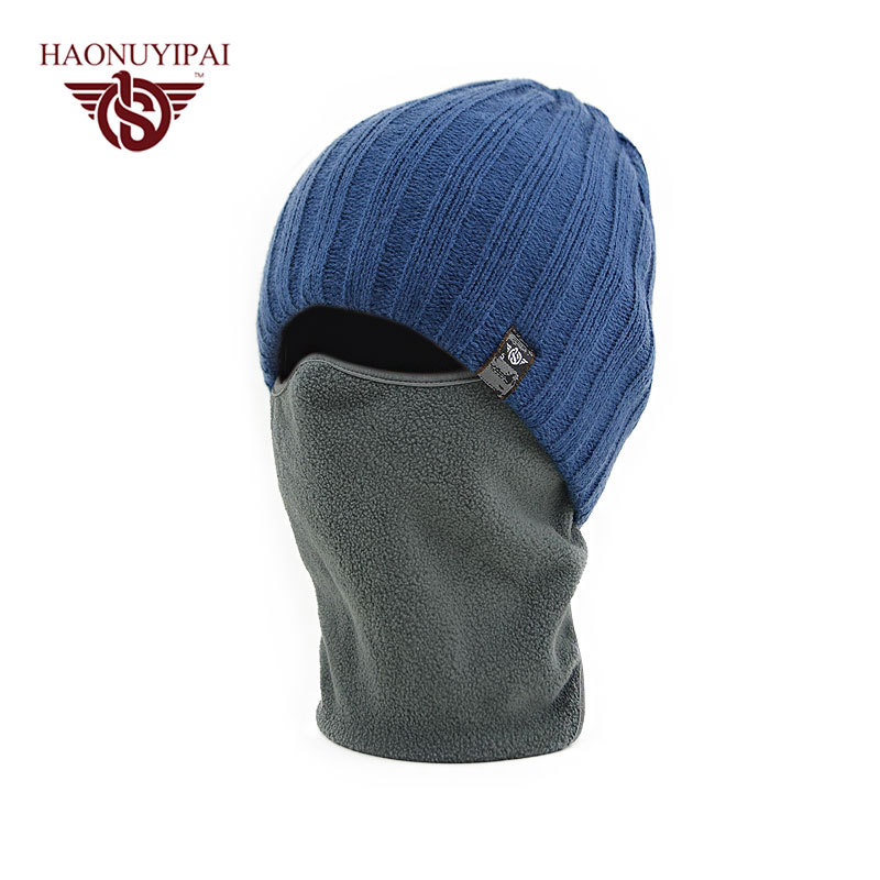 Cross-border best-selling men's and women's face protection knitted caps, warm fleece ear protection professional caps, flat brim Bailey fisherman style factory wholesale 1006