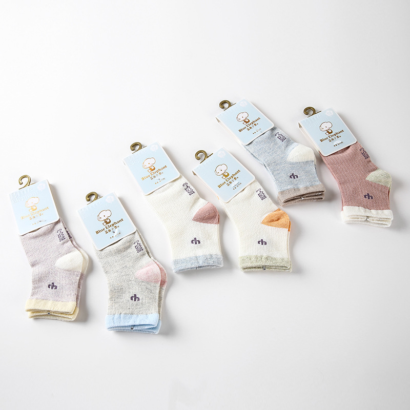 义乌好货 蓝色小象春夏薄棉儿童袜子无骨纯棉宝宝袜可爱卡通婴儿袜子批发-1006/32790详情图8