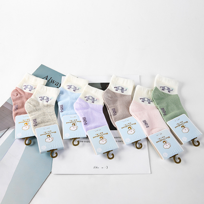 义乌好货 蓝色小象春夏薄棉儿童袜子无骨纯棉宝宝袜可爱卡通婴儿袜子批发-1006/32790详情图10