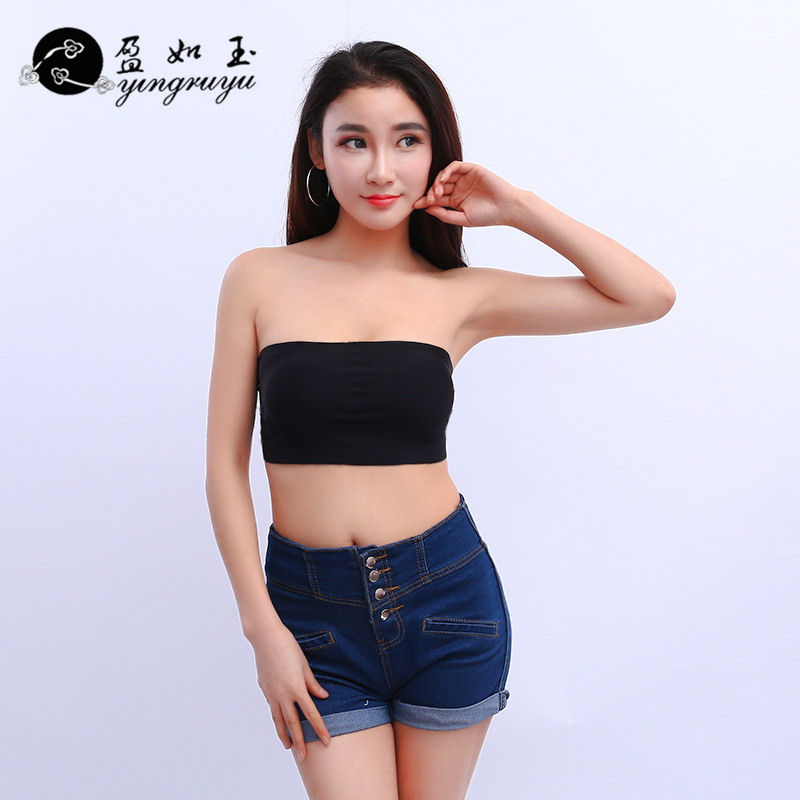 Yiwu Good Goods Korean Version Of Fashion Sexy Strapless Chest New Seamless Lace Wrapped Chest Girl Water-Soluble Flower Anti-Stripping Vest -1006/48302 Application Scenario
