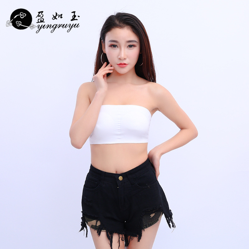Yiwu Good Goods Korean Version Of Fashion Sexy Strapless Chest New Seamless Lace Wrapped Chest Girl Water-Soluble Flower Anti-Stripping Vest -1006/48302 undefined