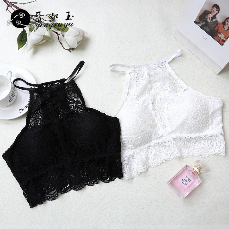 Yiwu Good Goods Korean Version Of Fashion Lace Flowers Wrapped Chest Free Bra Sexy Little Vest Anti-Slip Strap Spread Chest Wholesale -1006/48302